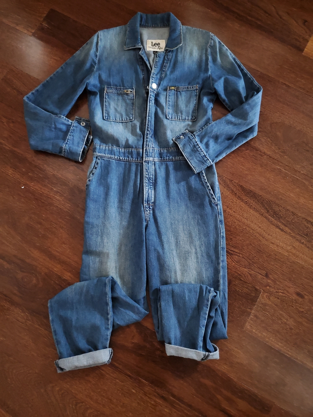 Lee Blue Denim Jumpsuit with Chest Pockets